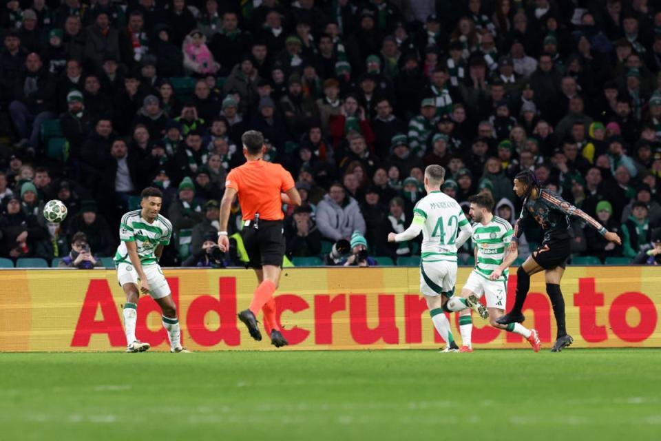 Olise’s strike handed Bayern a deserved lead right on the stroke of half-time (Getty Images)