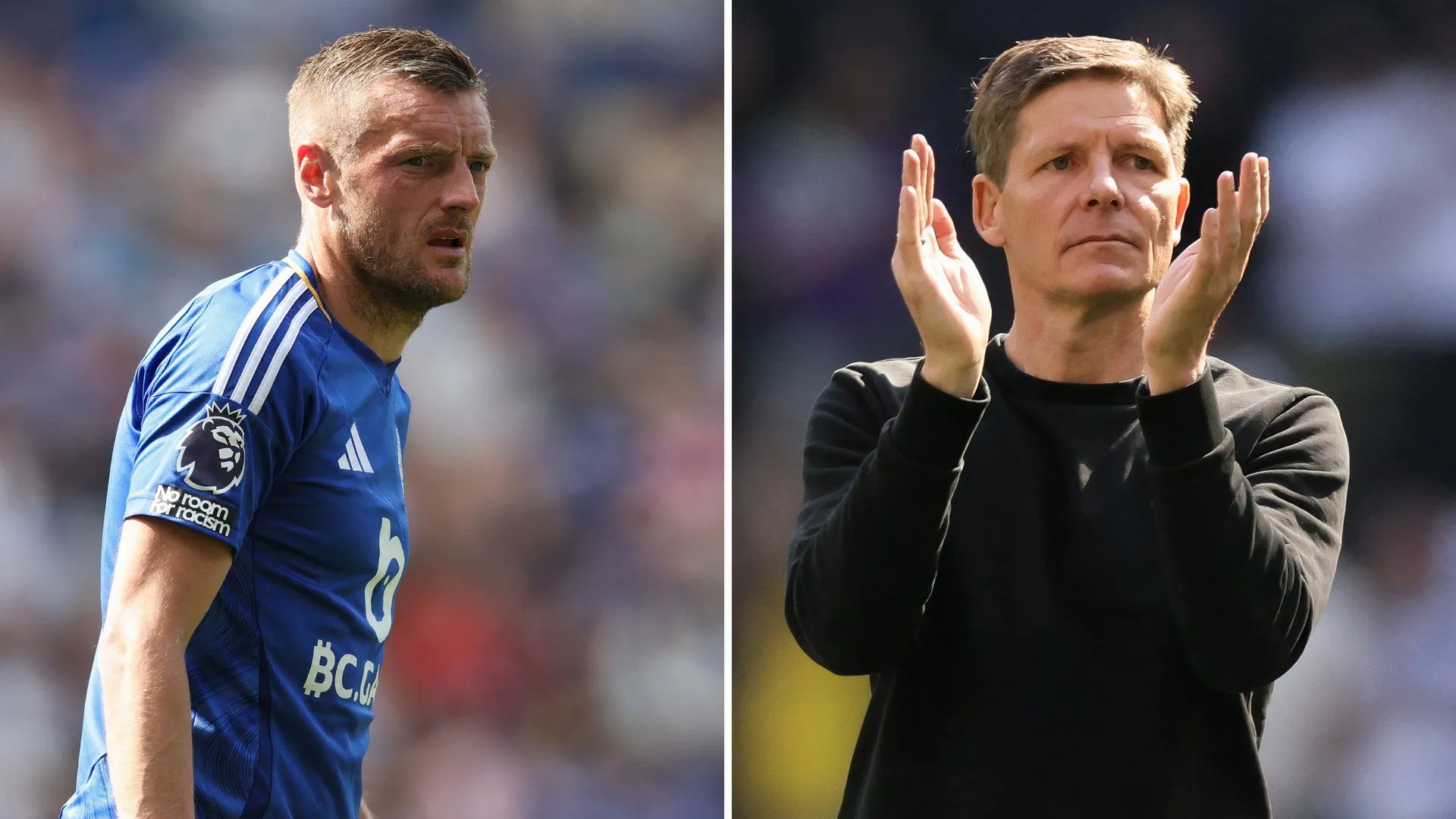 Jamie Vardy và HLV Oliver Glasner của Crystal Palace