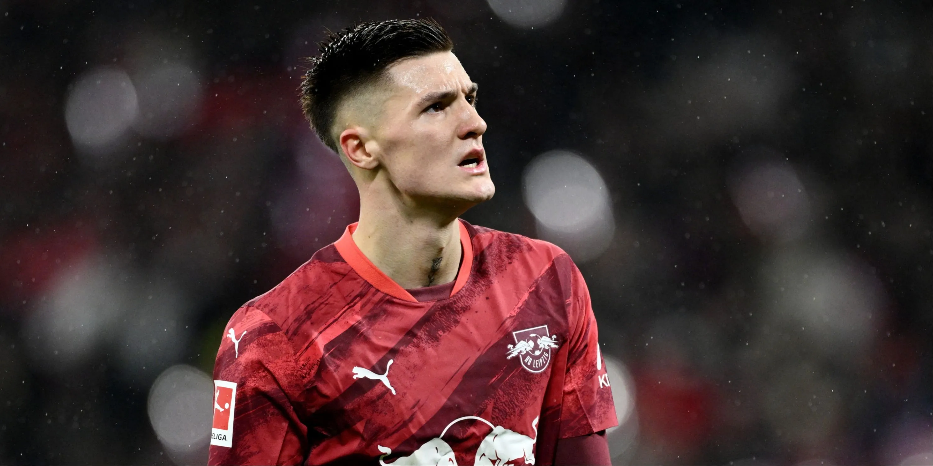 Tiền đạo Benjamin Sesko trong màu áo RB Leipzig đang được MU theo đuổi