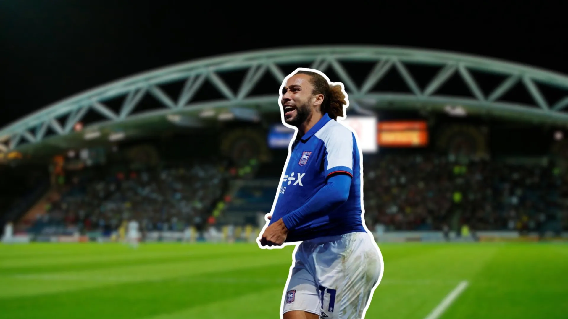 Tân binh Marcus Harness trong màu áo Huddersfield Town tại sân John Smith's