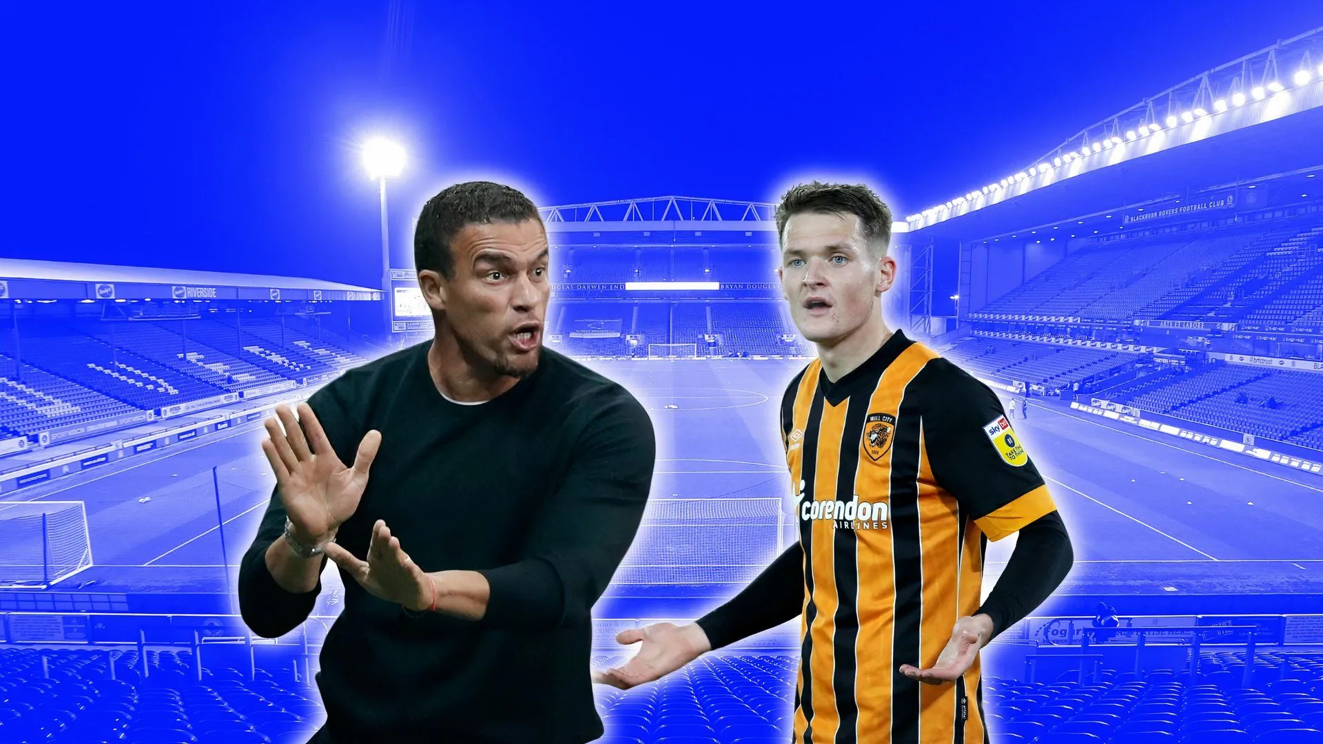 Huấn luyện viên Valerien Ismael của Blackburn Rovers cùng tân binh Sean McLoughlin